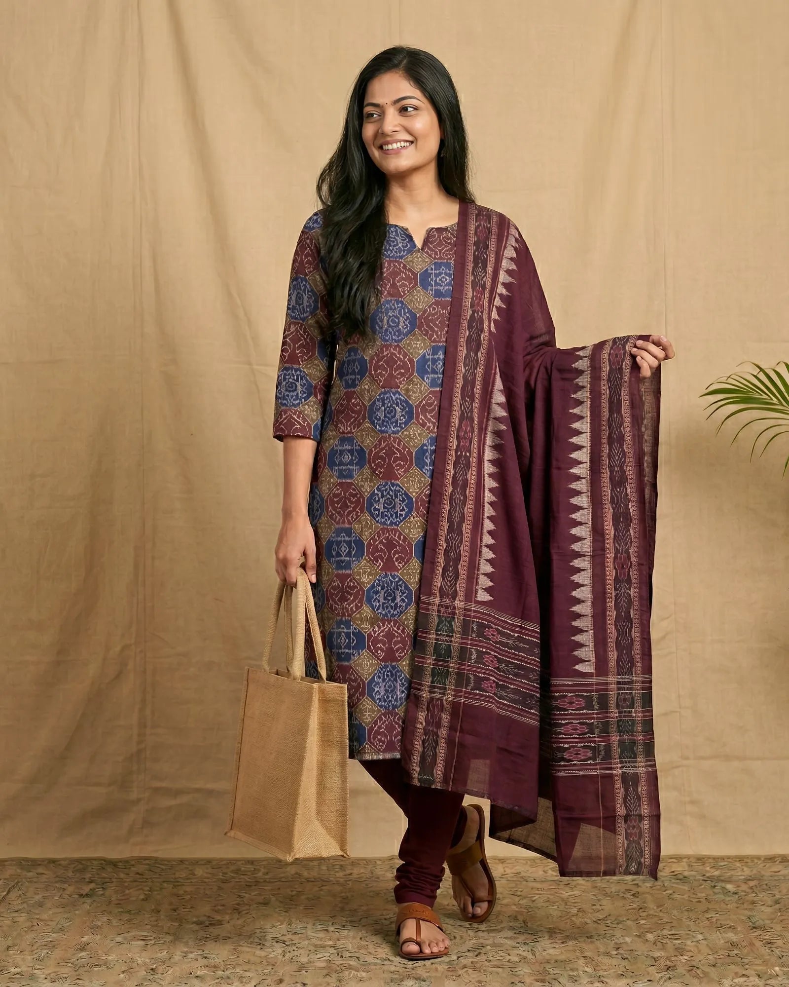 Sambalpuri Pure Cotton | Dress Set (3 Pieces)