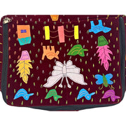 Applique Storage | Velvet Saree & Dress Briefcase / Carry Bag with 6 Compartments (Maroon) - Taalapatra Vibes