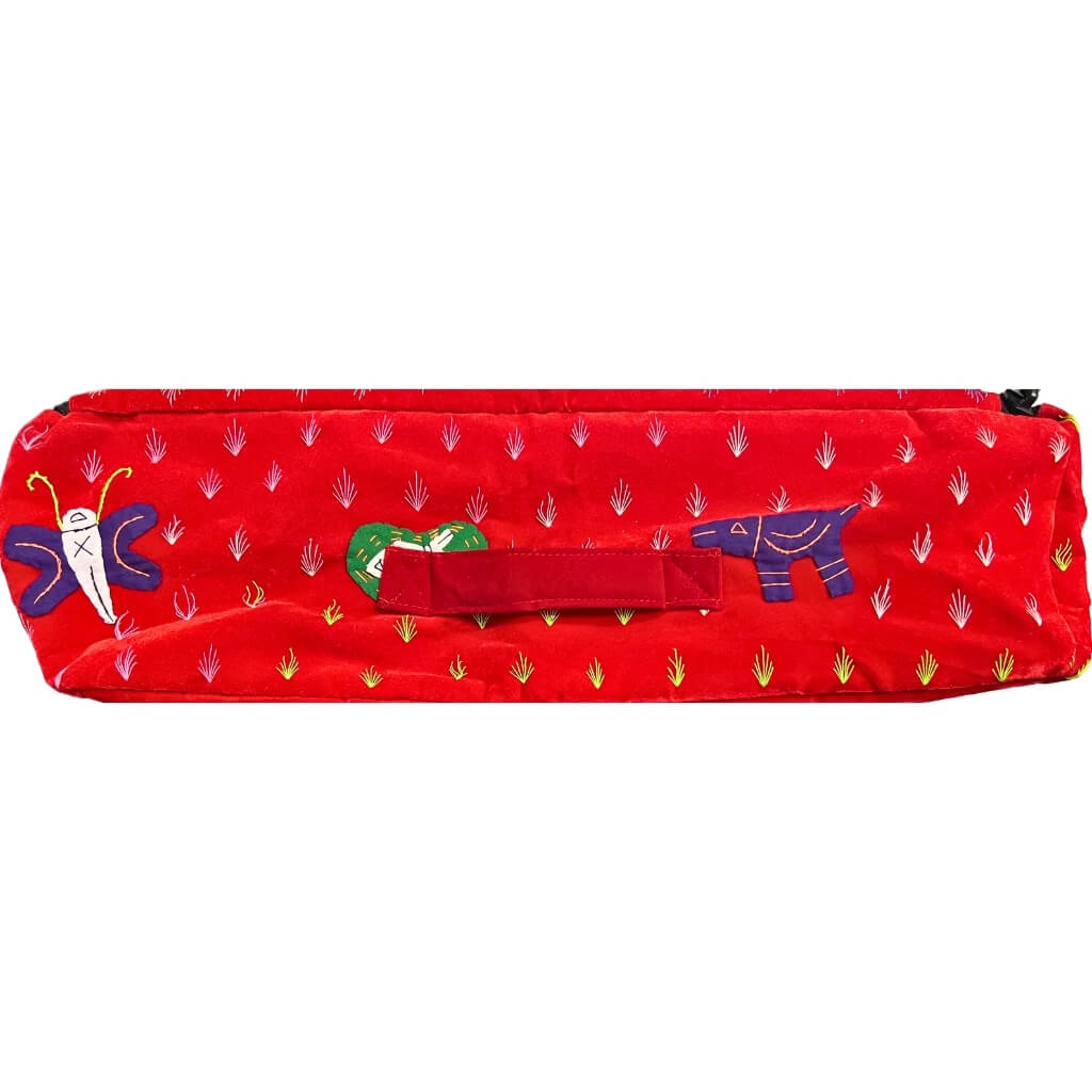 Applique Storage | Velvet Saree & Dress Briefcase / Carry Bag with 6 Compartments (Red) - Taalapatra Vibes