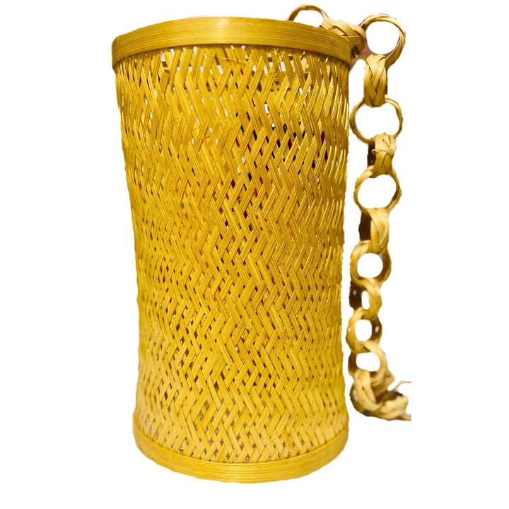 Bamboo Craft | Hanging Cylindrical Lamp (Natural Colour) - Taalapatra