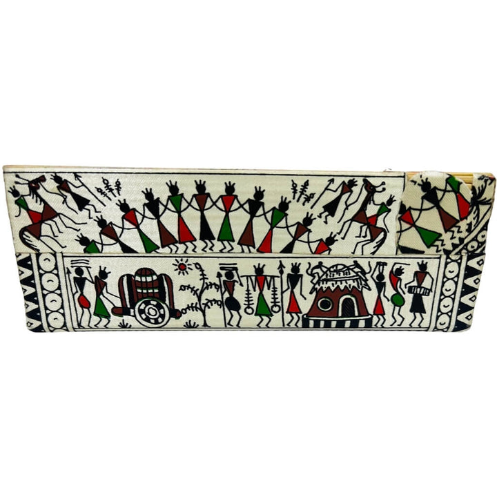 Bamboo Craft | Fabric Wrapped Tissue Box - Tribal Art (Design 2) - Taalapatra