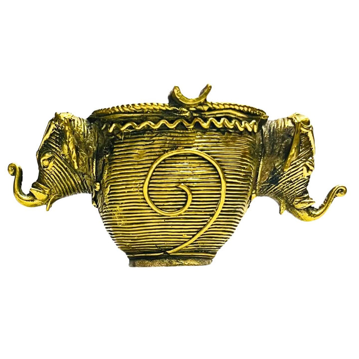 Handmade Dhokra (Bell Metal) Elephant Ashtray - Taalapatra
