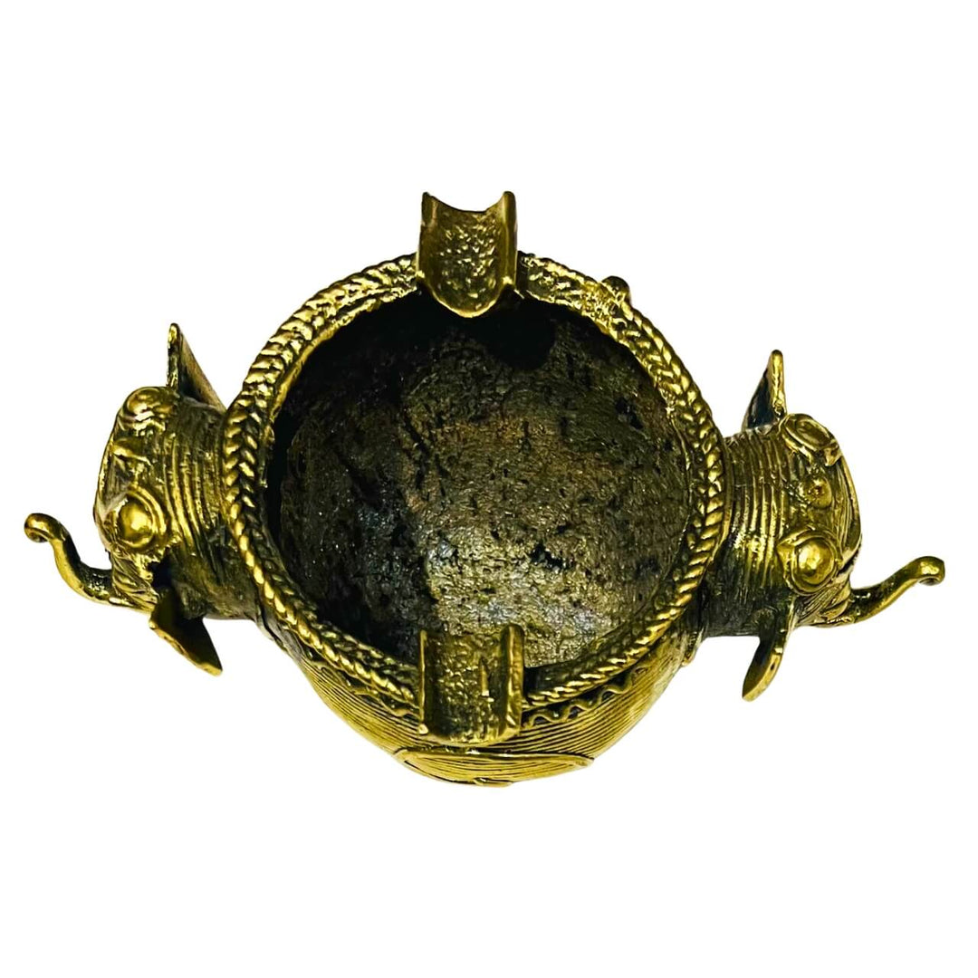 Handmade Dhokra (Bell Metal) Elephant Ashtray - Taalapatra