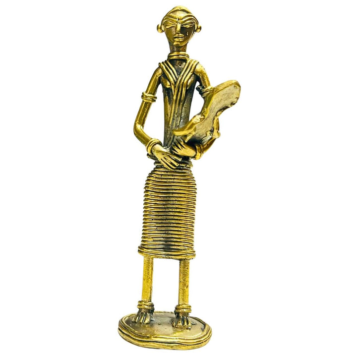 Handmade Dhokra (Bell Metal) Mother Child - Taalapatra