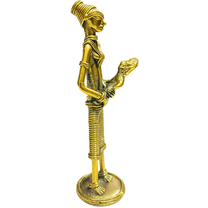 Handmade Dhokra (Bell Metal) Mother Child - Taalapatra
