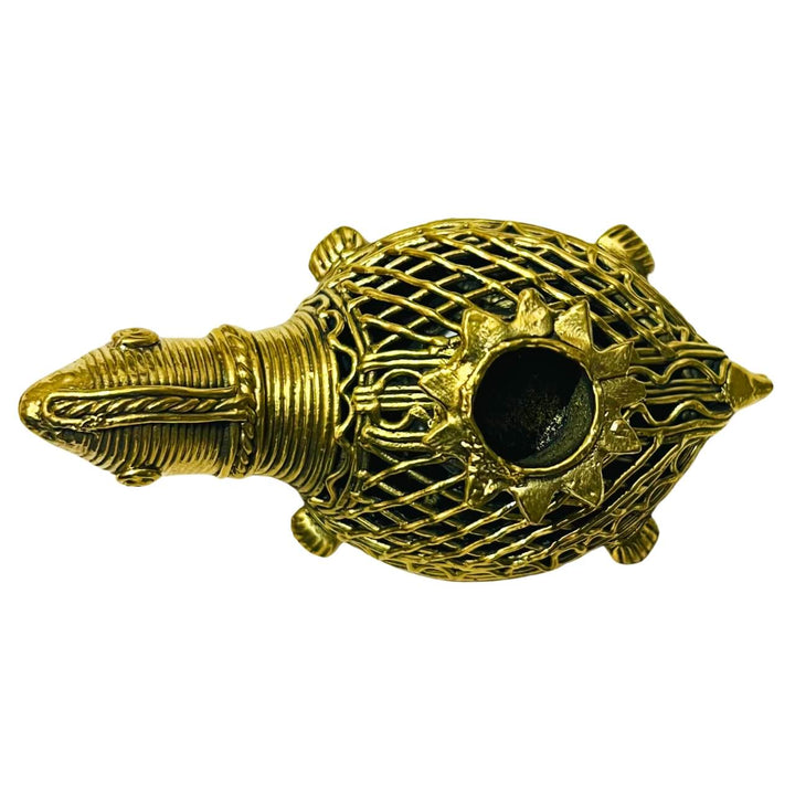 Handmade Dhokra (Bell Metal) Turtle Candle Stand - Taalapatra
