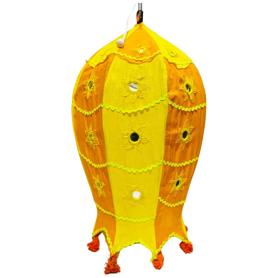 Applique Craft | Cotton Hanging Lamp - Fish Style (Yellow) - Taalapatra