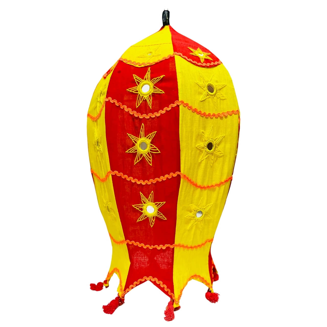 Applique Craft | Cotton Hanging Lamp - Fish Style (Yellow & Red) - Taalapatra Vibes