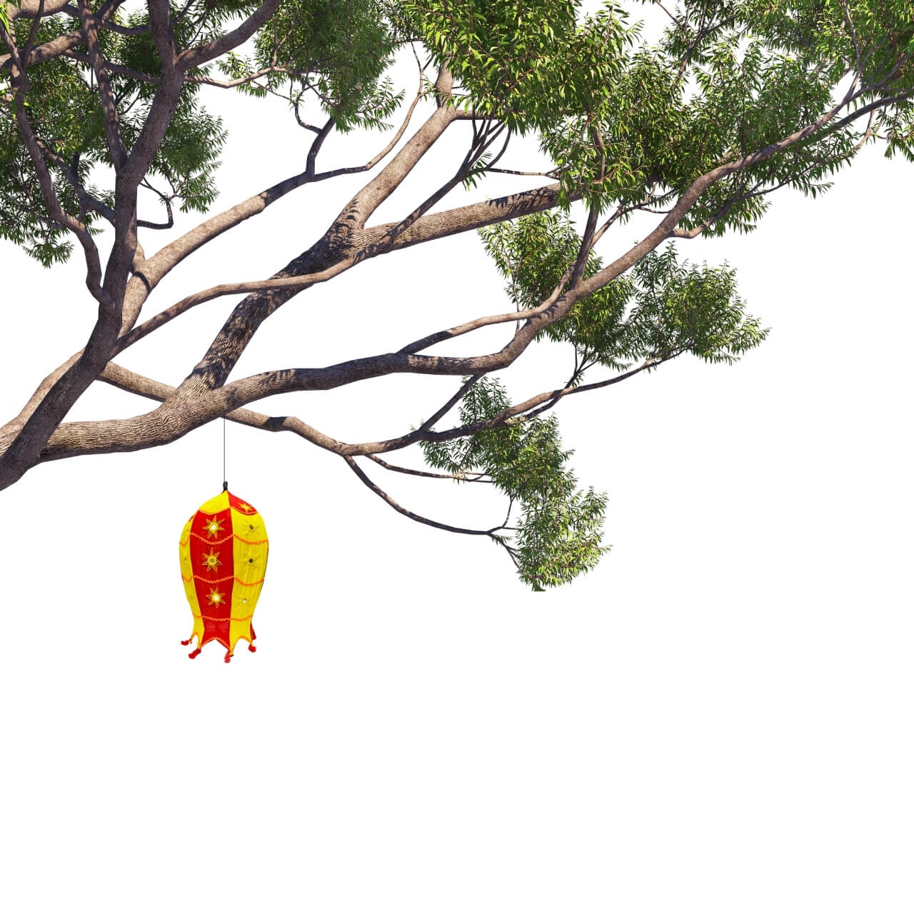 Applique Craft | Cotton Hanging Lamp - Fish Style (Yellow & Red) - Taalapatra Vibes