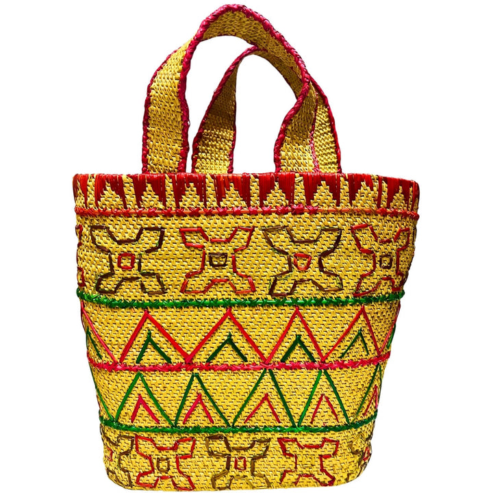 Handwoven Golden Grass | Hand Bag - Multi Design (Flexible Loop Handle) - Taalapatra
