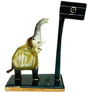 Horn Craft | Elephant with a Flag (Black and Grey) - Taalapatra Vibes