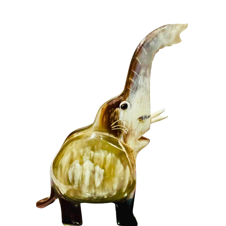 Horn Craft | Elephant with a Flag (Black and Grey) - Taalapatra