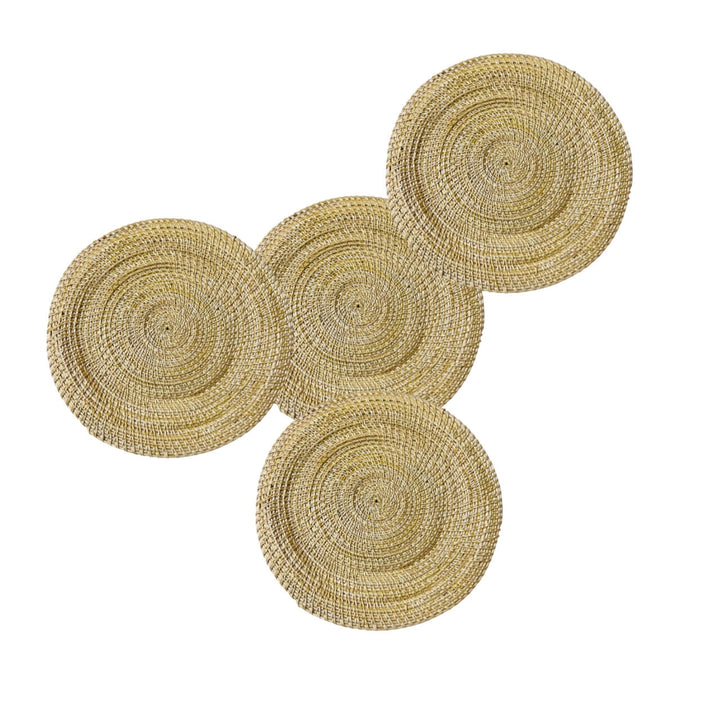 Handwoven Golden Grass | Coaster/Table Mat - Set of 4 (Small) - Taalapatra