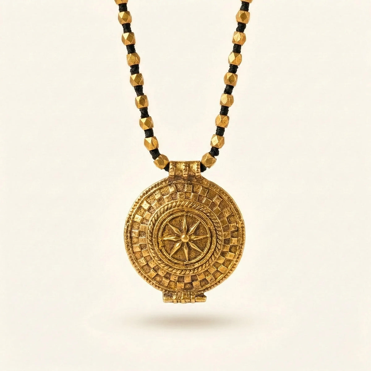 Tribal Jewellery | Round Dhokra (Brass) Necklace | Maharani - Taalapatra Vibes
