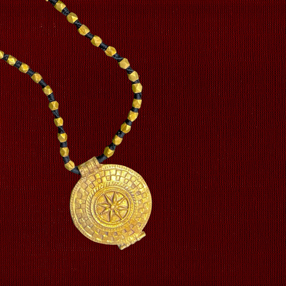 Tribal Jewellery | Round Dhokra (Brass) Necklace | Maharani - Taalapatra Vibes