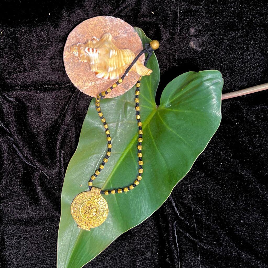 Tribal Jewellery | Round Dhokra (Brass) Necklace | Maharani - Taalapatra Vibes