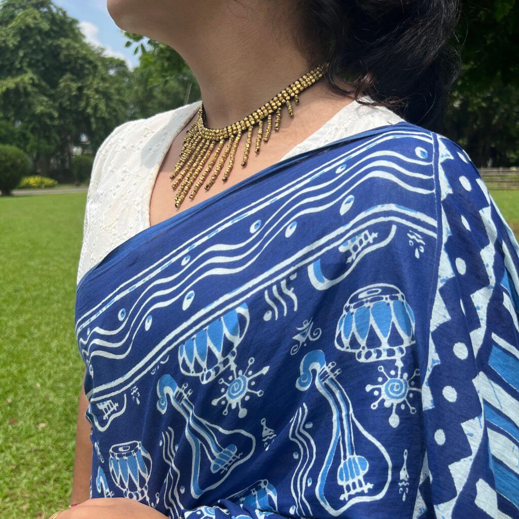 Tribal Jewellery | Choker Dhokra (Brass) Necklace | Gajagamini - 1 - Taalapatra