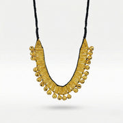 Tribal Jewellery | Choker Dhokra (Brass) Necklace with Ghungroo | Gajagamini - 5 - Taalapatra Vibes