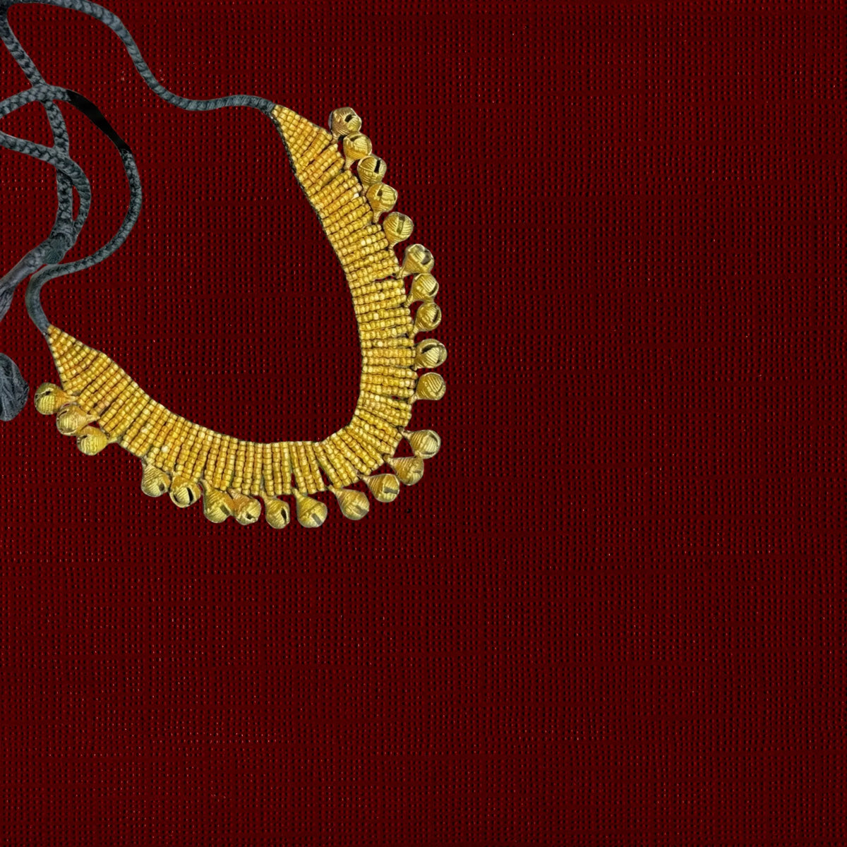 Tribal Jewellery | Choker Dhokra (Brass) Necklace with Ghungroo | Gajagamini - 5 - Taalapatra Vibes