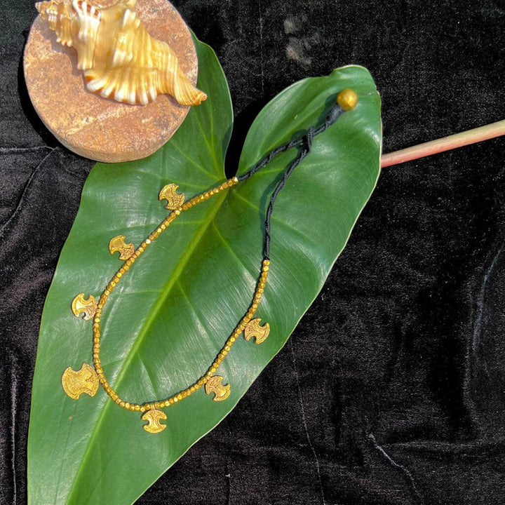 Tribal Jewellery | Dhokra (Brass) Necklace | Gajagamini - 6 - Taalapatra