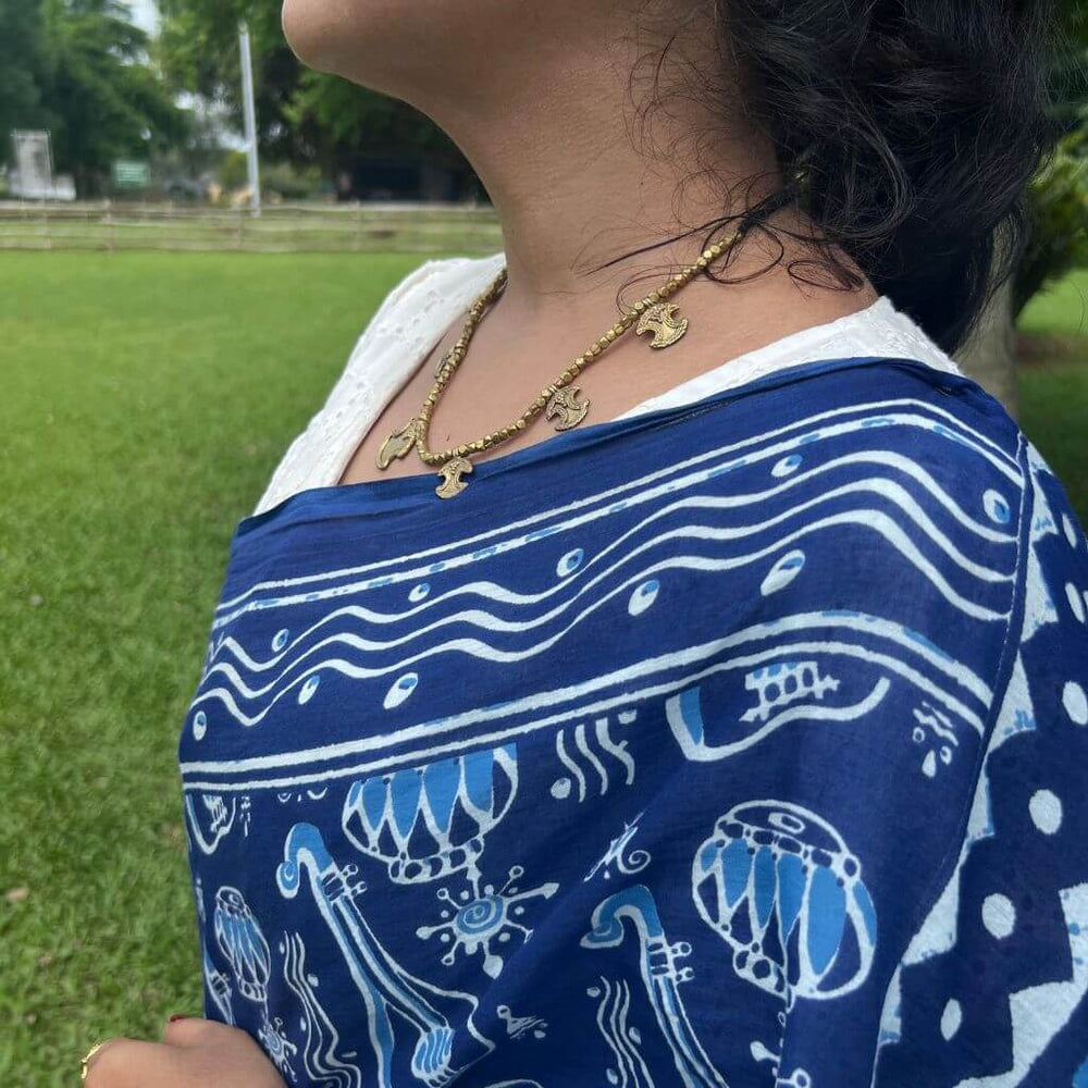Tribal Jewellery | Dhokra (Brass) Necklace | Gajagamini - 6 - Taalapatra