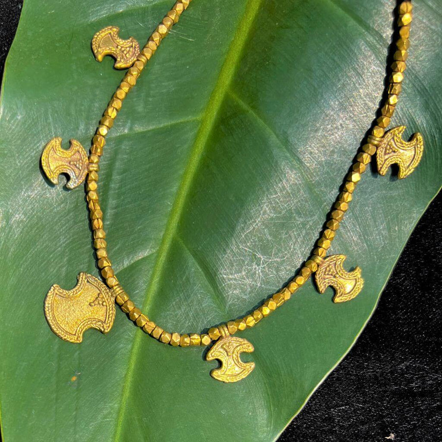 Tribal Jewellery | Dhokra (Brass) Necklace | Gajagamini - 6 - Taalapatra