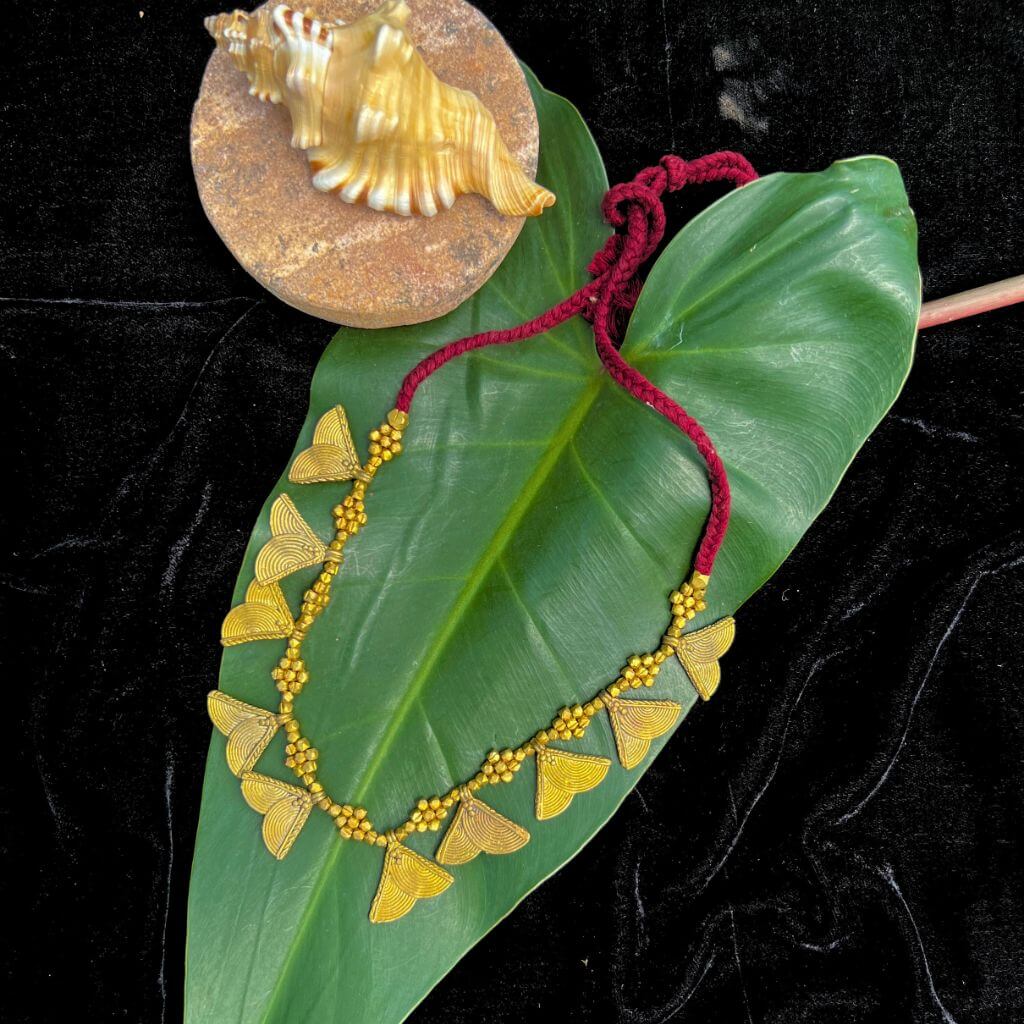 Tribal Jewellery | Dhokra (Brass) Necklace | Gajagamini - 7 - Taalapatra Vibes