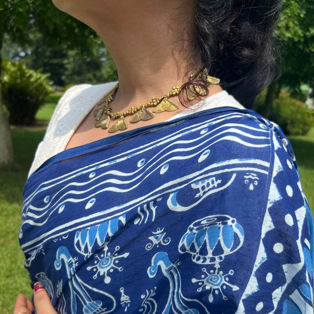 Tribal Jewellery | Dhokra (Brass) Necklace | Gajagamini - 7 - Taalapatra