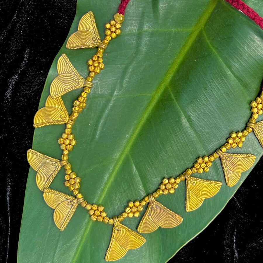 Tribal Jewellery | Dhokra (Brass) Necklace | Gajagamini - 7 - Taalapatra