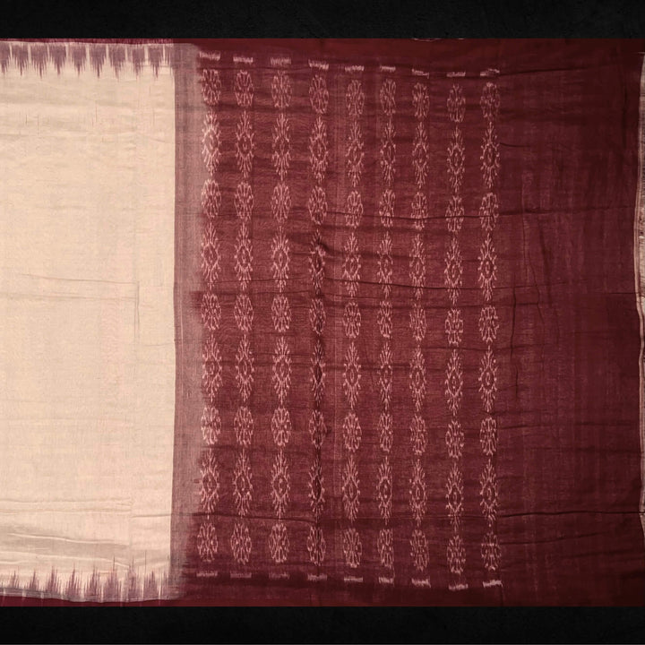 Handwoven Khadi Cotton | Sambalpuri Saree - Wheat Colour - Taalapatra