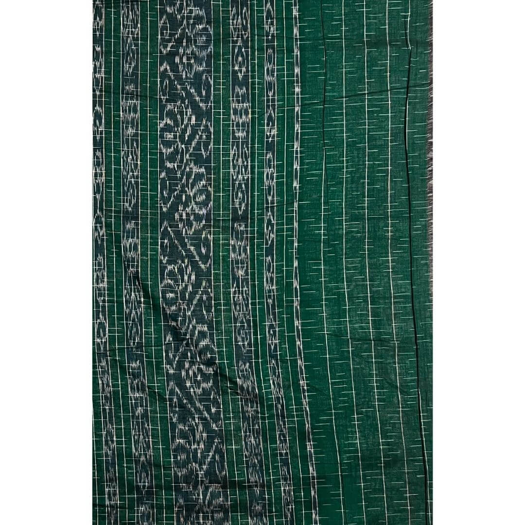 Handwoven Khadi Cotton | Sambalpuri Saree - Steel Ash Colour