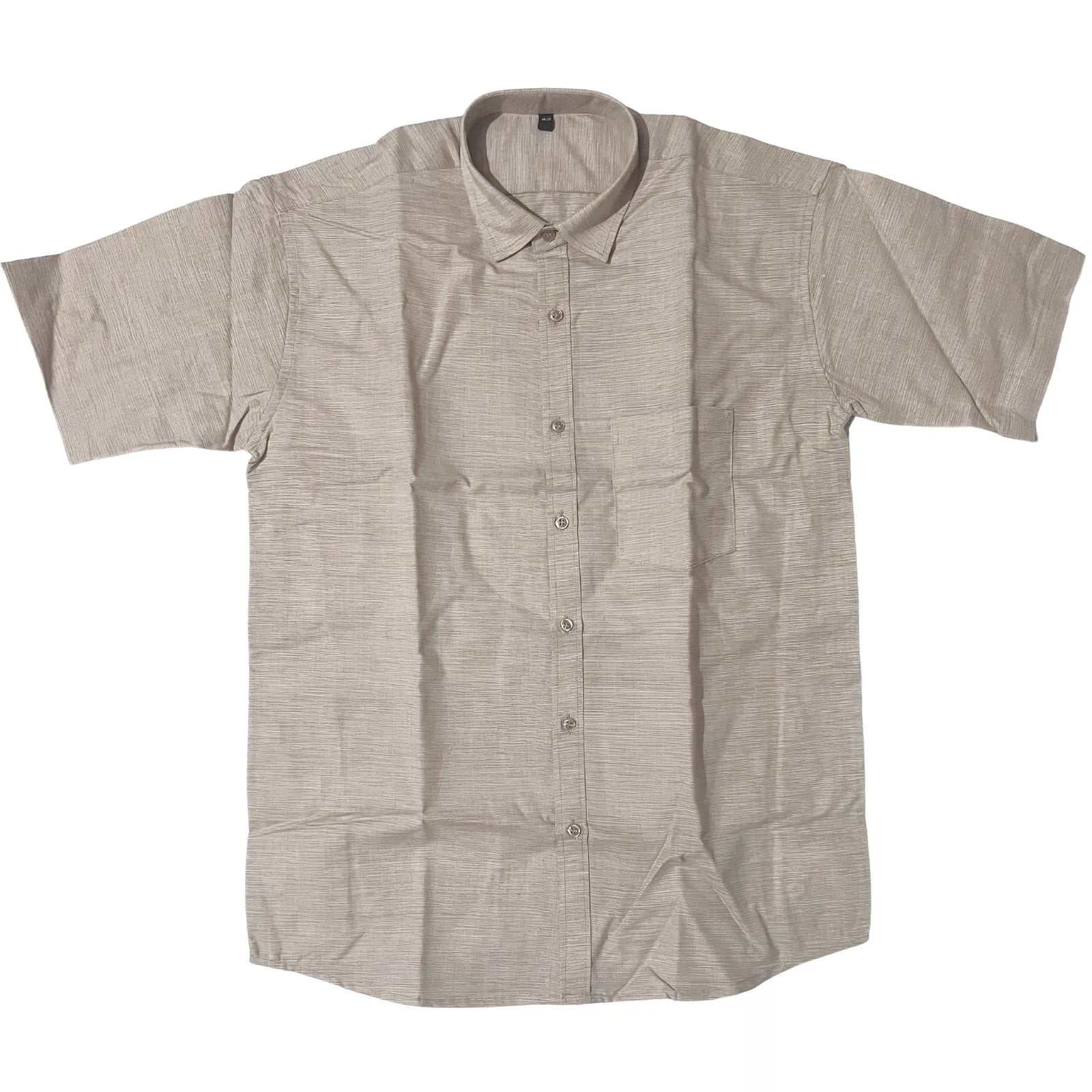 Handwoven Poly Khadi Cotton Men's Half Sleeve Shirt | Cloud Cream