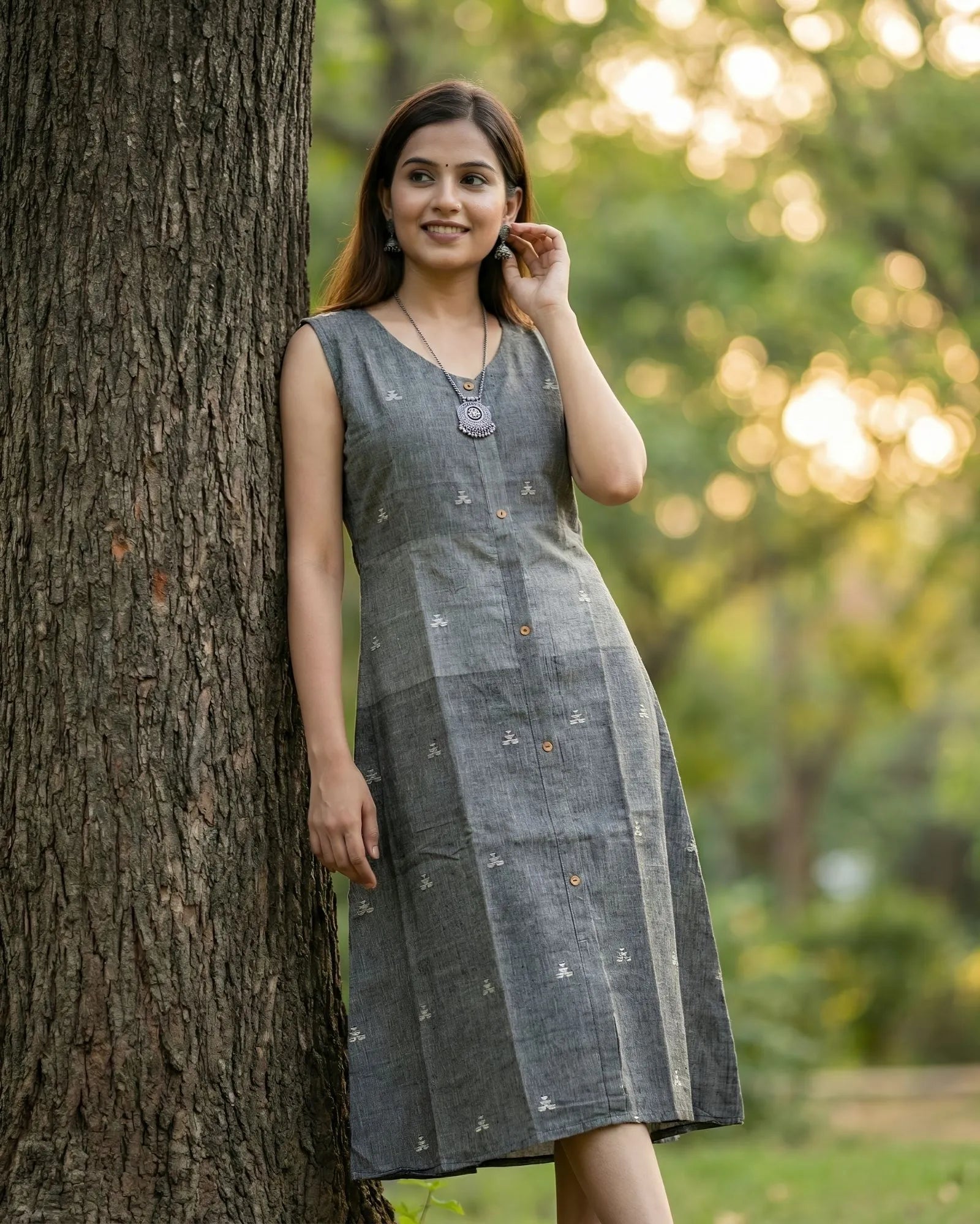 Taalapatra - Grey Long Dress Kurta