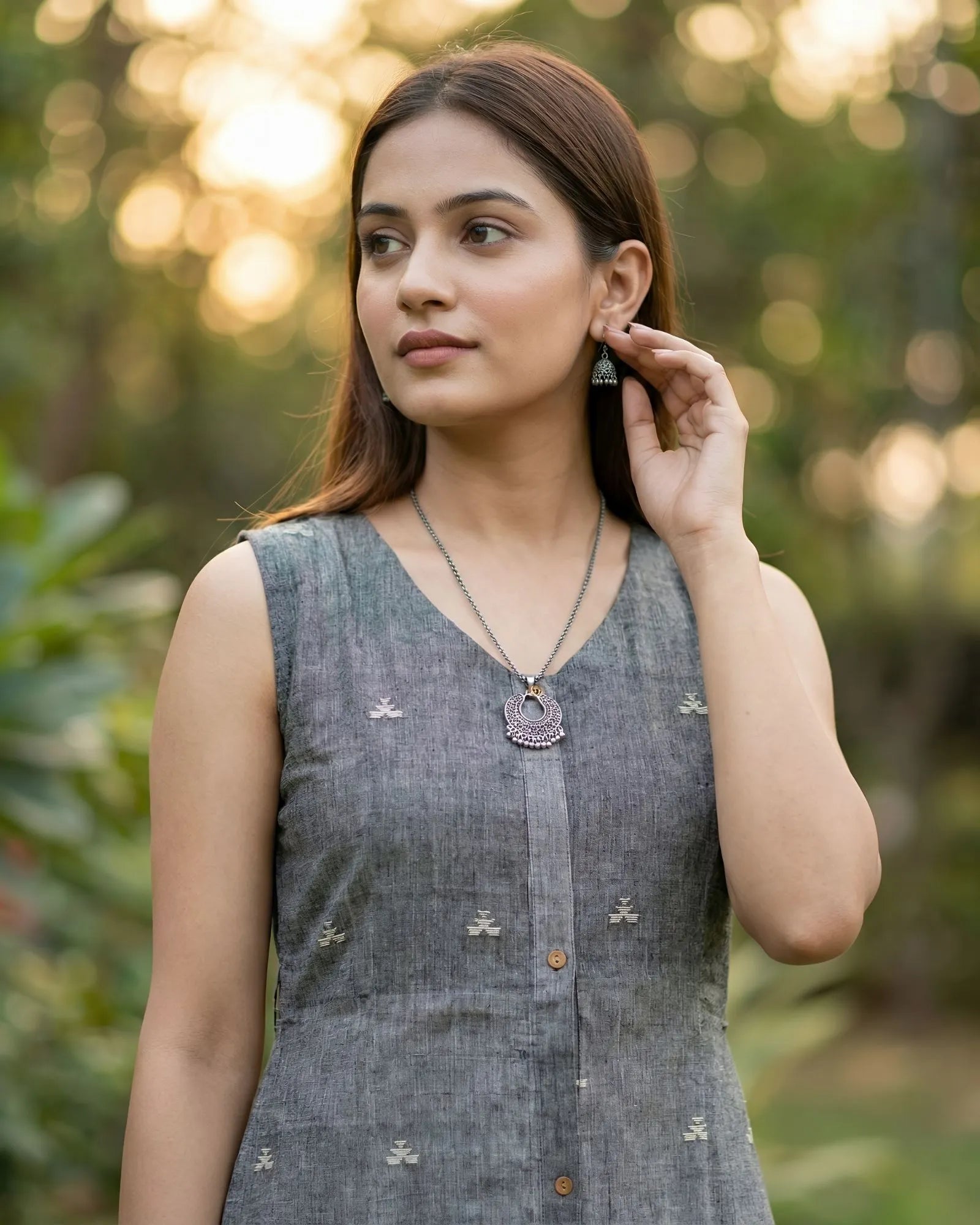 Taalapatra - Grey Long Dress Kurta