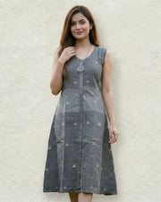 Taalapatra - Grey Long Dress Kurta