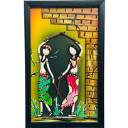 Lacquer Craft Wall Hanging | Dancing Couple - FRAMED - Taalapatra Vibes