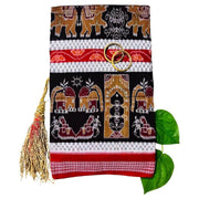 Handwoven Pure Cotton | Sambalpuri Saree - Dark Chocolate Colour