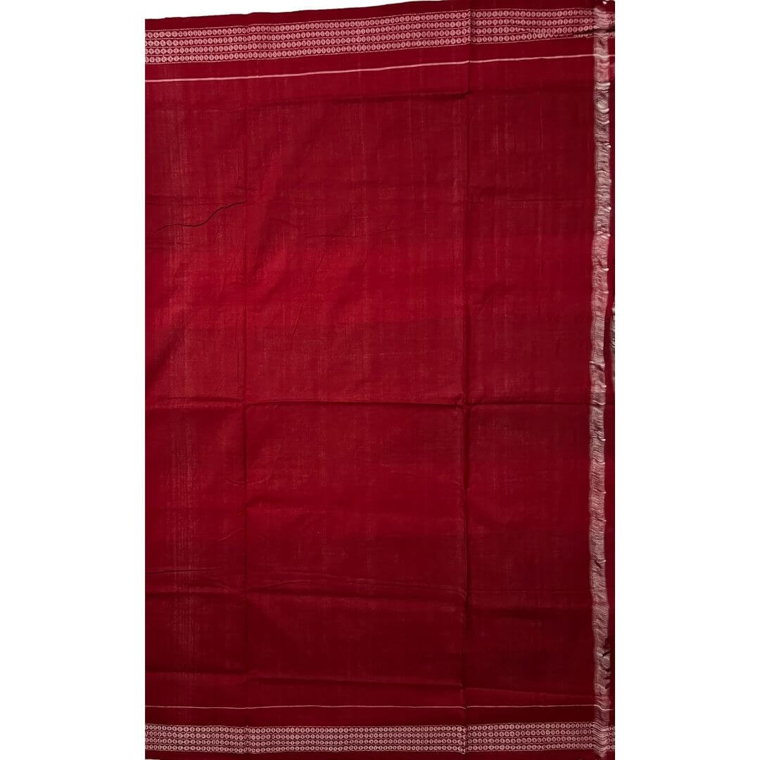 Handwoven Pure Cotton | Sambalpuri Saree - Dark Chocolate Colour