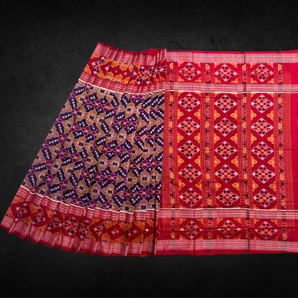 Handwoven Pure Cotton | Sambalpuri Saree - Multi Colour - Taalapatra