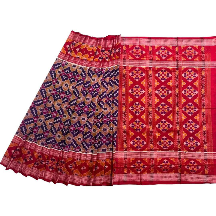 Handwoven Pure Cotton | Sambalpuri Saree - Multi Colour - Taalapatra Vibes