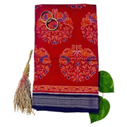 Handwoven Pure Cotton | Sambalpuri Saree - Dark Red Colour