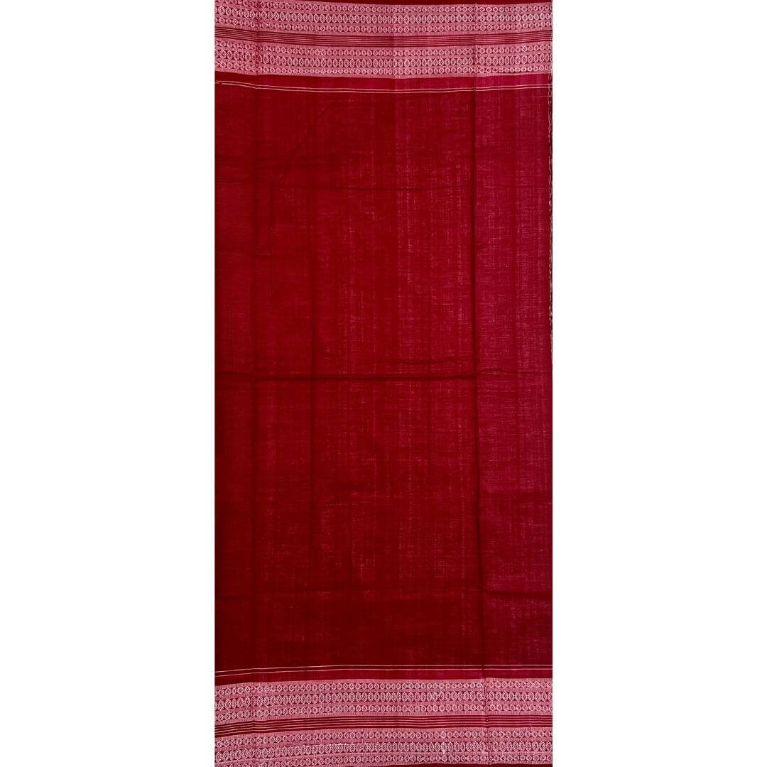 Handwoven Pure Cotton | Sambalpuri Saree - Light Grey Mix Colour - Taalapatra Vibes