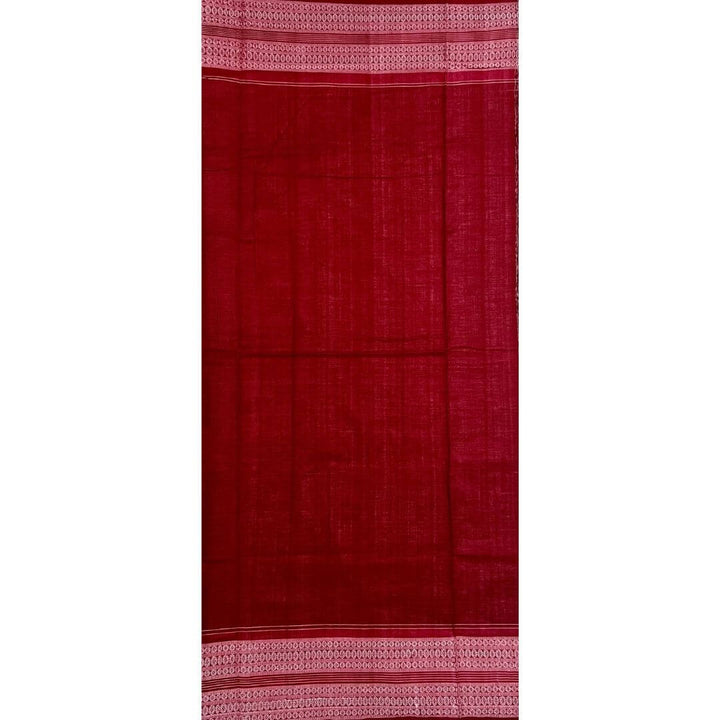 Handwoven Pure Cotton | Sambalpuri Saree - Light Grey Mix Colour - Taalapatra Vibes