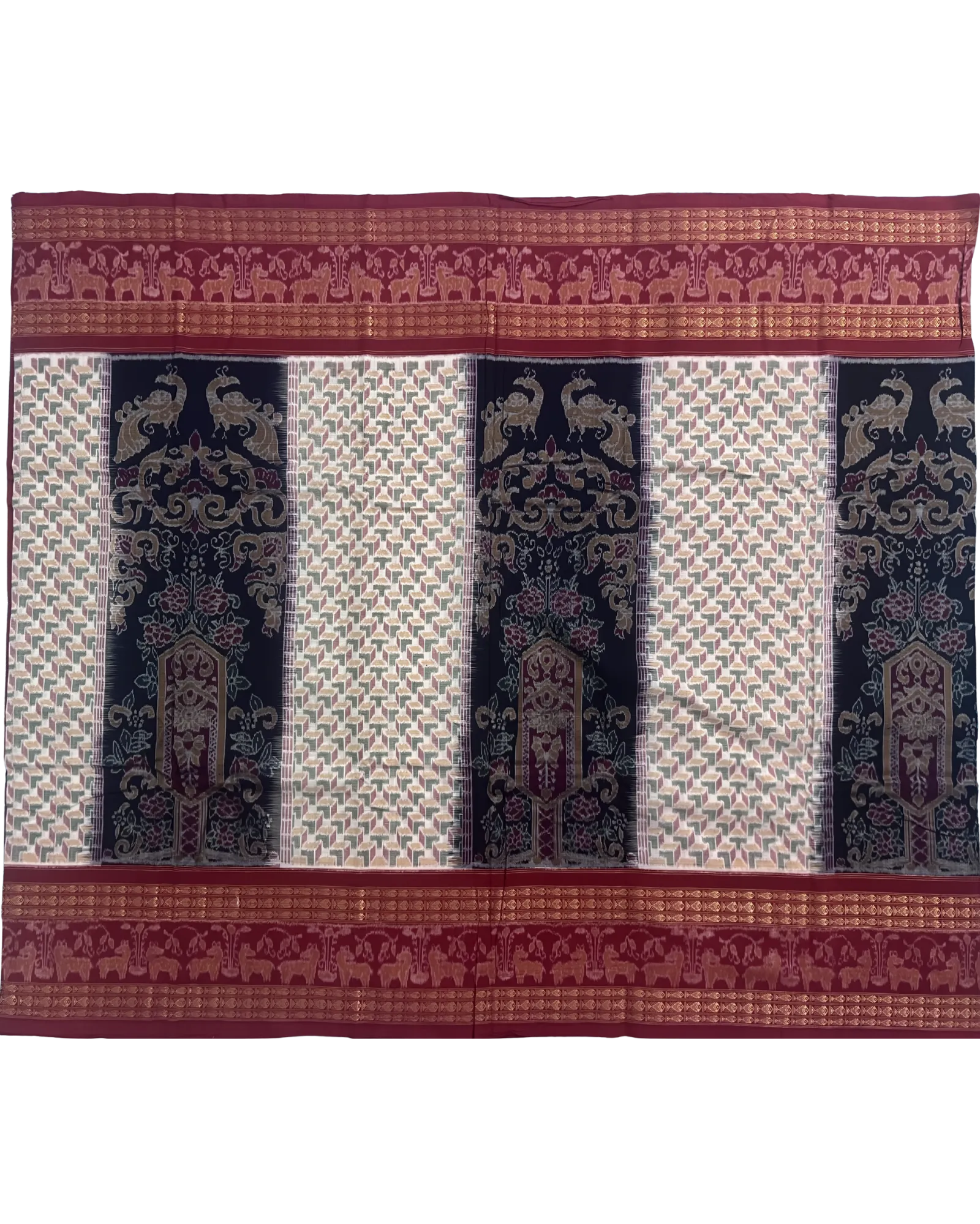 Handwoven Pure Cotton | Sambalpuri Saree - Deep Blue Mix Colour