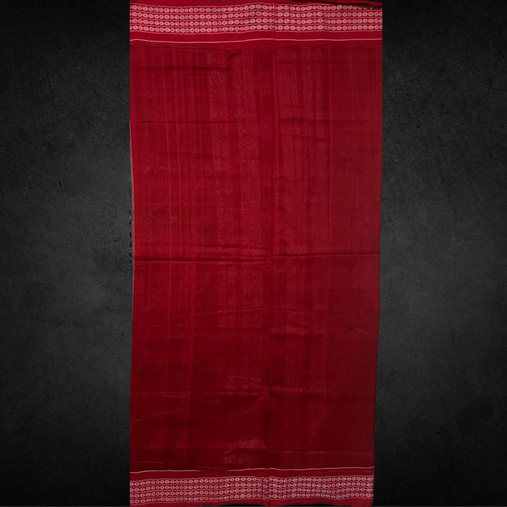 Handwoven Pure Cotton | Sambalpuri Saree - Grey and Dark Chocolate Colour - Taalapatra