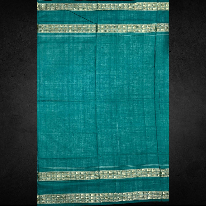 Handwoven Pure Cotton | Sambalpuri Saree - Indigo Blue Colour - Taalapatra