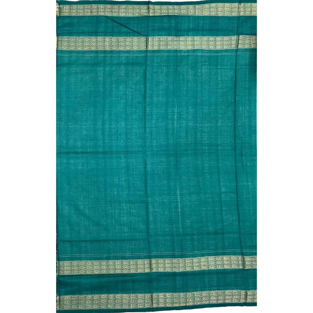 Handwoven Pure Cotton | Sambalpuri Saree - Indigo Blue Colour - Taalapatra Vibes