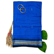 Handwoven Pure Cotton | Sambalpuri Saree - Copper Sulphate Blue Colour - Taalapatra Vibes