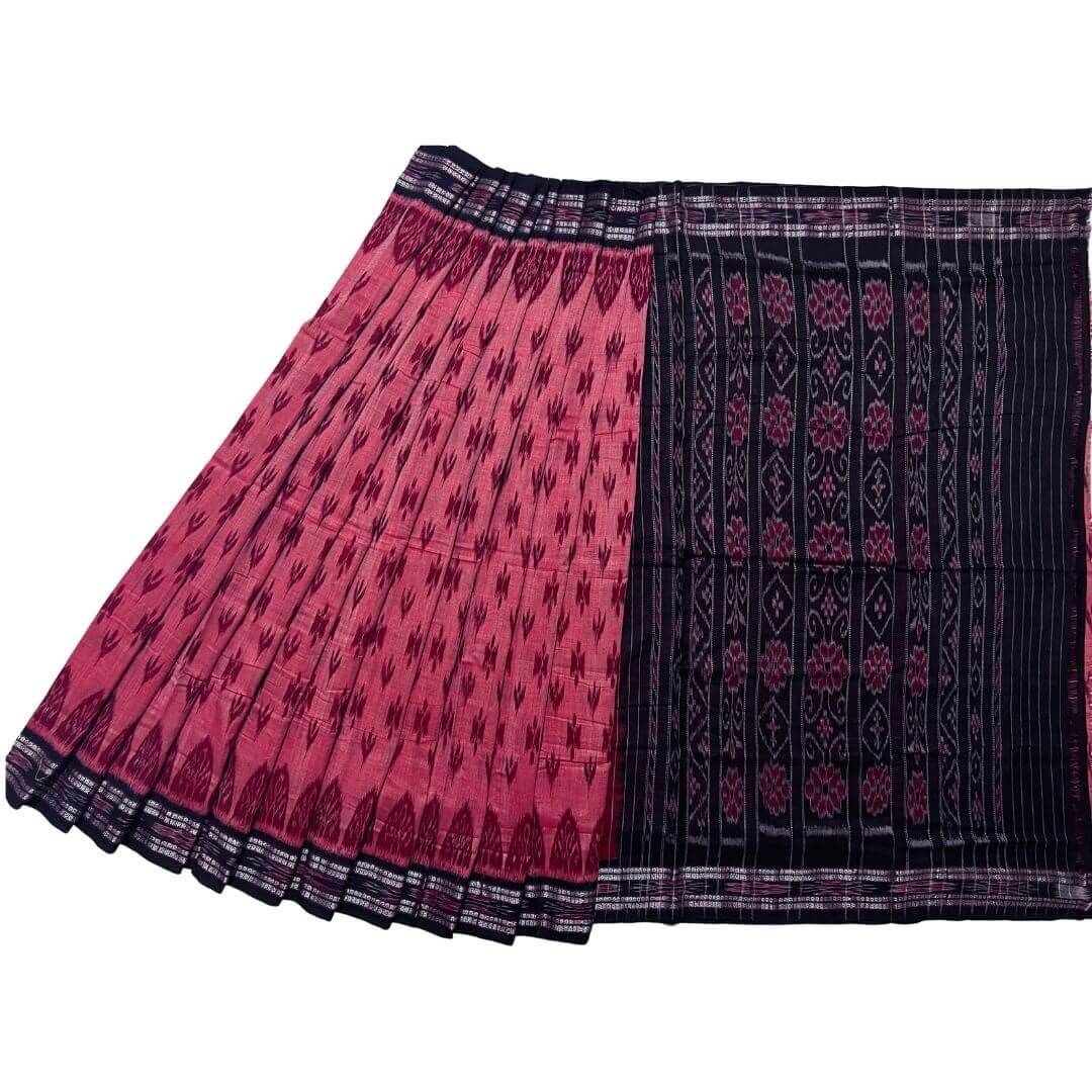 Handwoven Pure Cotton | Sambalpuri Saree - Pink Colour