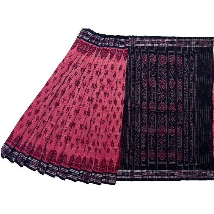 Handwoven Pure Cotton | Sambalpuri Saree - Pink Colour